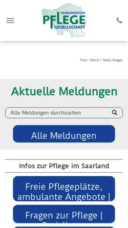 Vorschau der mobilen Webseite www.saarlaendische-pflegegesellschaft.de, SPG Saarländische Pflegegesellschaft e.V.