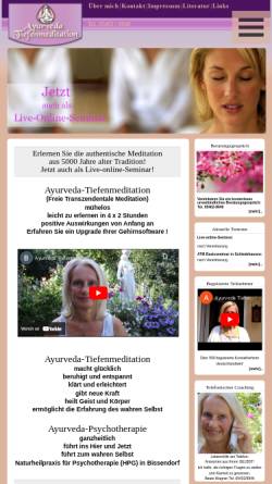 Vorschau der mobilen Webseite www.ayurveda-meditation.info, Beate Wagner
