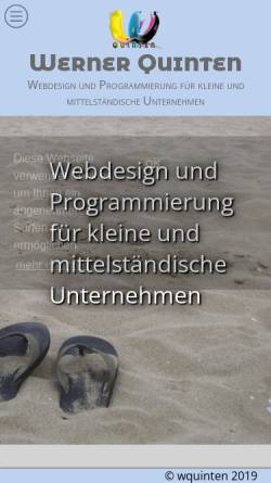 Vorschau der mobilen Webseite www.wquinten.de, Werner Quinten - Webdesign und Programmierung