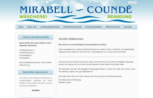 Vorschau von www.mirabell-counde.at, Mirabell-Counde Wäscherei Reinigung