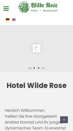 Vorschau der mobilen Webseite www.hotel-wilde-rose.de, Hotel-Gasthof Wilde Rose