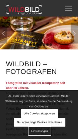 Vorschau der mobilen Webseite www.wildbild.at, Wild + Team Fotoagentur