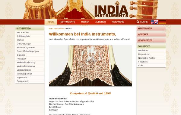 Vorschau von www.indische-instrumente.de, Tarang - Indian Instruments, Inh. Marie-Luise Siebenkaes