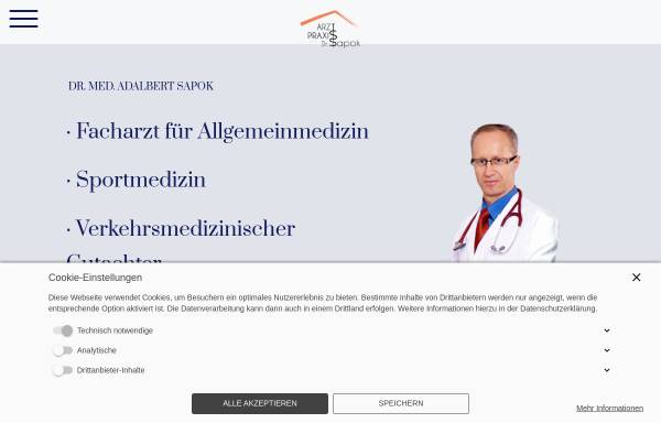 Vorschau von www.dr-sapok.de, Sapok, Dr. med. Adalbert
