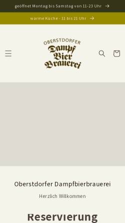 Vorschau der mobilen Webseite www.dampfbierbrauerei.de, Oberstdorfer Dampfbierbrauerei