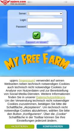 Vorschau der mobilen Webseite www.myfreefarm.de, MyFreeFarm