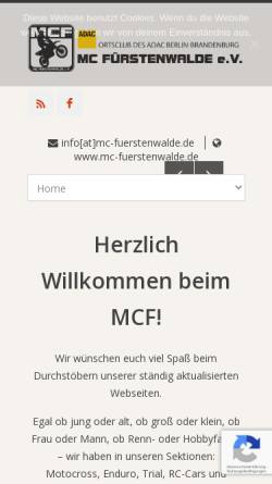 Vorschau der mobilen Webseite www.mc-fuerstenwalde.de, MC Fürstenwalde e.V.