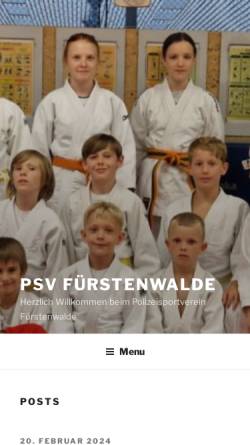 Vorschau der mobilen Webseite www.psv-fuerstenwalde.de, PSV Fürstenwalde e.V.