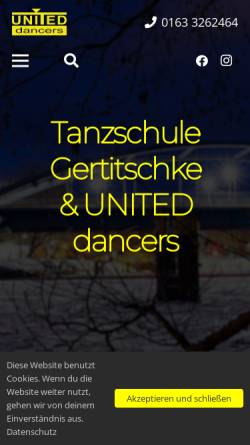 Vorschau der mobilen Webseite united-dancers.de, United Dancers e.V.
