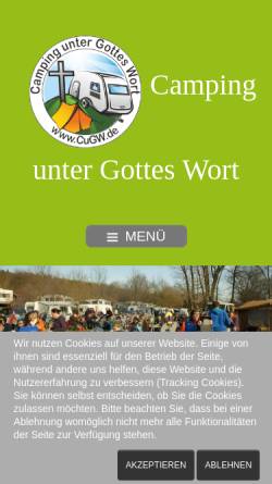 Vorschau der mobilen Webseite www.cugw.de, Camping unter Gottes Wort