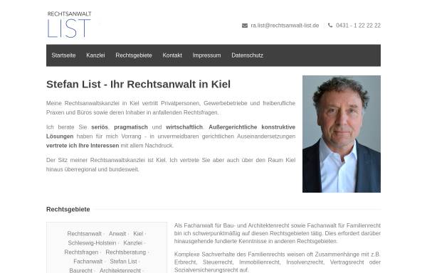 Vorschau von www.rechtsanwalt-list.de, Stefan List Rechstanwalt in Kiel
