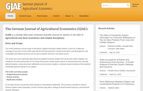 German Journal of Agricultural Economics / Agrarwirtschaft