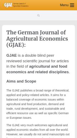 Vorschau der mobilen Webseite www.gjae-online.de, German Journal of Agricultural Economics / Agrarwirtschaft