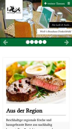 Vorschau der mobilen Webseite www.weibsbrauhaus.de, Weib's Brauhaus Dinkelsbühl