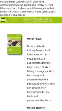 Vorschau der mobilen Webseite www.journal-kulturpflanzen.de, Journal für Kulturpflanzen