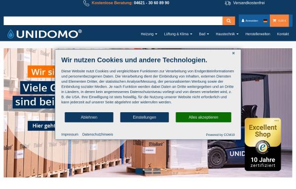 Vorschau von www.unidomo.de, UniDomo GmbH & Co KG