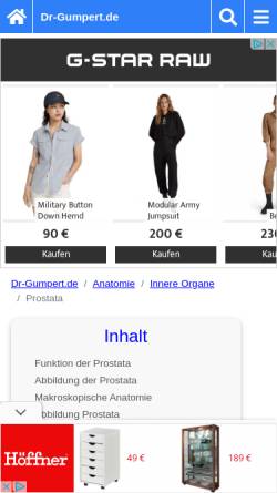 Vorschau der mobilen Webseite www.dr-gumpert.de, Dr. Gumpert: Prostata