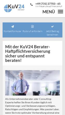Vorschau der mobilen Webseite www.kuv24-berater.de, Konzept und Verantwortung Versicherungsmakler GmbH