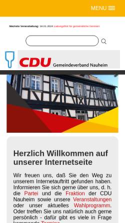 Vorschau der mobilen Webseite www.cdu-nauheim.de, CDU Nauheim