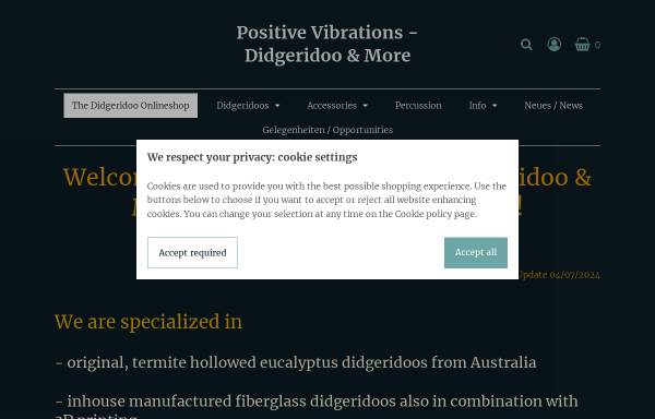 Vorschau von www.didgeridoo-onlineshop.de, Positive Vibrations - Didgeridoo and More