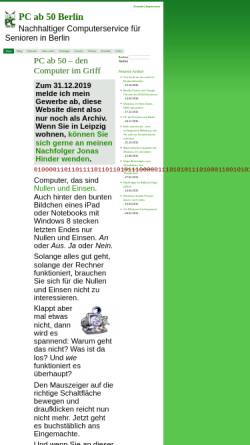 Vorschau der mobilen Webseite www.pc-ab-50.de, PC ab 50 - Nachhaltiger Computerservice für Senioren in Leipzig
