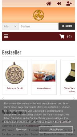 Vorschau der mobilen Webseite www.magie-esoterik-versand.de, Magie und Esoterik-Versand