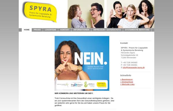Vorschau von www.logopaedie-spyra.de, Praxis für Logopädie und Systemische Beratung Alexandra Spyra