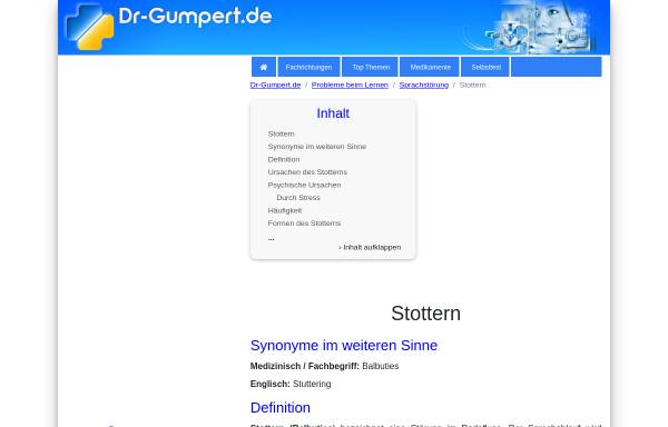 Vorschau von www.dr-gumpert.de, Dr. Gumpert: Stottern