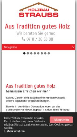 Vorschau der mobilen Webseite holzbau-strauss.de, Holzbau Strauss