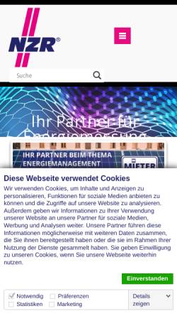 Vorschau der mobilen Webseite www.nzr.de, Nordwestdeutsche Zählerrevision Ing. Aug. Knemeyer GmbH & Co. KG