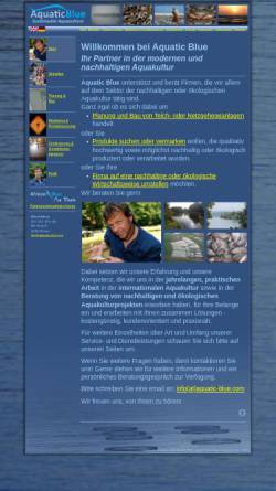Vorschau der mobilen Webseite www.aquatic-blue.com, Aquatic Blue - Sustainable Aquaculture, Albert Altena