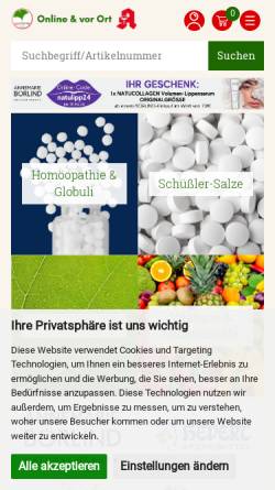 Vorschau der mobilen Webseite naturheilkunde-shop24.de, naturheilkunde-shop24.de Versandapotheke
