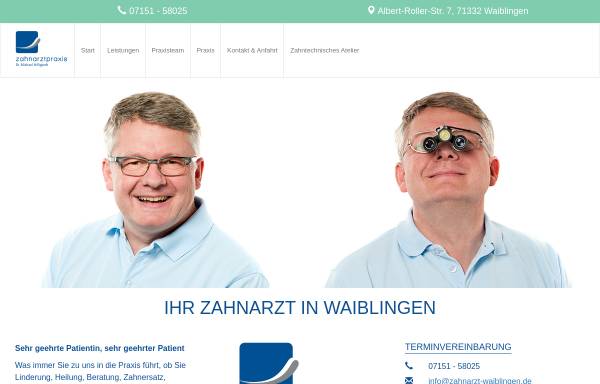 Vorschau von www.zahnarzt-waiblingen.de, Dr. Michael Hilligardt, Zahnarzt