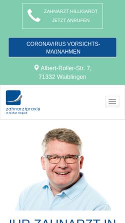 Vorschau der mobilen Webseite www.zahnarzt-waiblingen.de, Dr. Michael Hilligardt, Zahnarzt