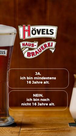 Vorschau der mobilen Webseite www.hoevels-hausbrauerei.de, Hövels Hausbrauerei GmbH