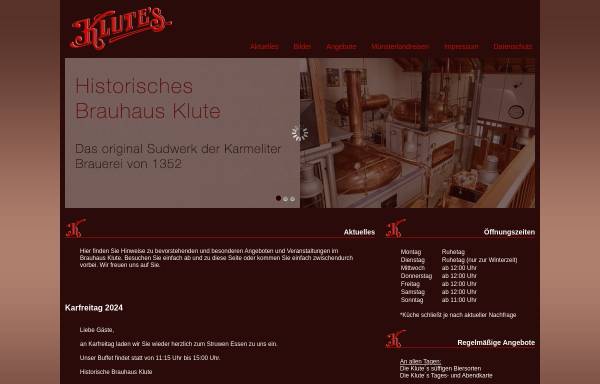 Vorschau von www.brauhaus-klute.de, Münsterländische Privatbrauerei Klute