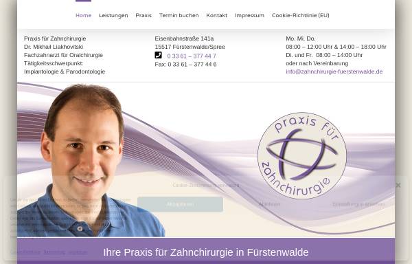 Vorschau von zahnchirurgie-fuerstenwalde.de, Dr. Mikhail Liakhovitski, Praxis für Zahnchirurgie