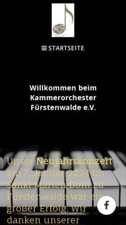 Vorschau der mobilen Webseite www.kammerorchester-fw.de, Kammerorchester Fürstenwalde