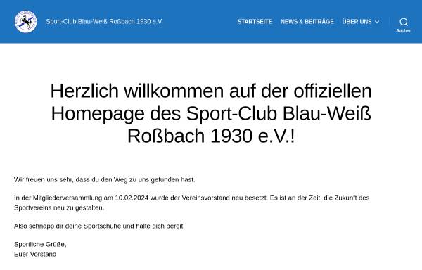 Vorschau von www.scrossbach.de, SC Blau-Weiß Roßbach 1930 e.V.
