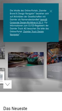 Vorschau der mobilen Webseite designnavigator.daimler.com, Daimler Brand und Design Navigator