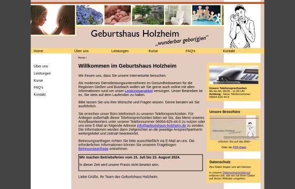 Vorschau von www.geburtshaus-holzheim.de, Geburtshaus Holzheim GbR