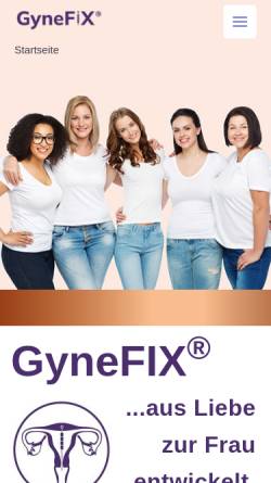 Vorschau der mobilen Webseite www.verhueten-gynefix.de, GyneFix