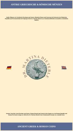 Vorschau der mobilen Webseite www.dr-dieterle.de, Antike griechische & römische Münzen, Dr. Martina Dieterle
