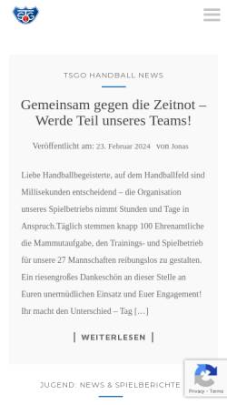 Vorschau der mobilen Webseite tsgo-handball.rocks, TSG Oberursel Abteilung Handball