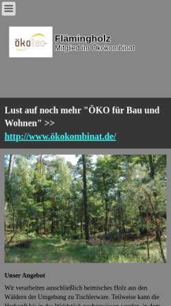 Vorschau der mobilen Webseite www.oekokombinat.de, Ökotec Gesellschaft für biologische und ökologische Technologie mbH