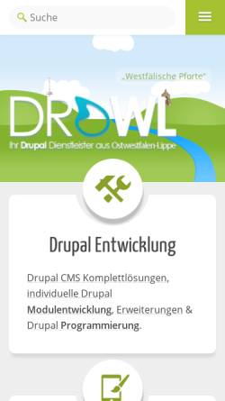 Vorschau der mobilen Webseite www.drowl.de, DROWL - Ostwestfalen-Lippe