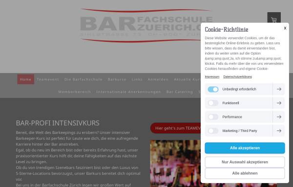 Vorschau von www.barfachschulezuerich.ch, Barfachschule Zürich GmbH