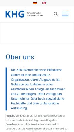 Vorschau der mobilen Webseite www.khgmbh.de, Kerntechnische Hilfsdienst GmbH