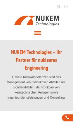Vorschau der mobilen Webseite www.nukemtechnologies.com, NUKEM Technologies GmbH