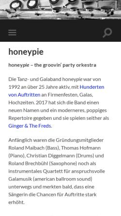 Vorschau der mobilen Webseite www.honeypie.ch, Honey Pie